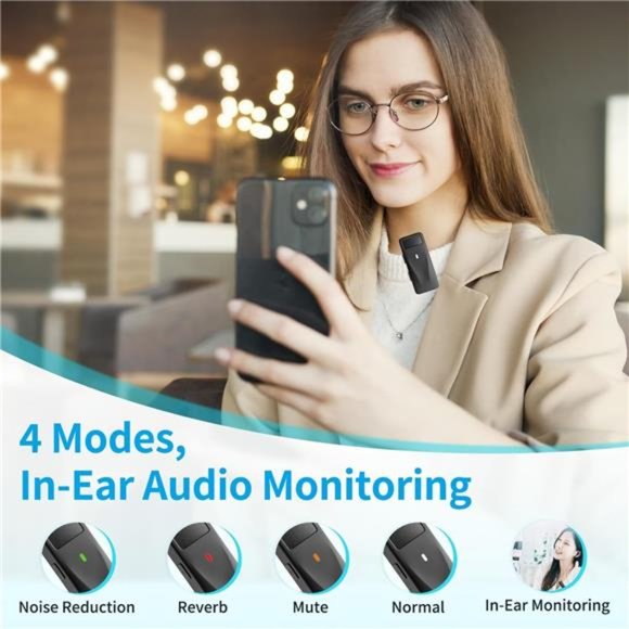 Mini Wireless Lapel Lavalier Microphone for Android,  - 2 Pack - Picture 6 of 7